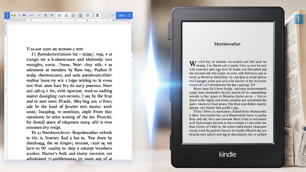 Сравнение: неправильный текст слева и профессионально отформатированная книга справа.
