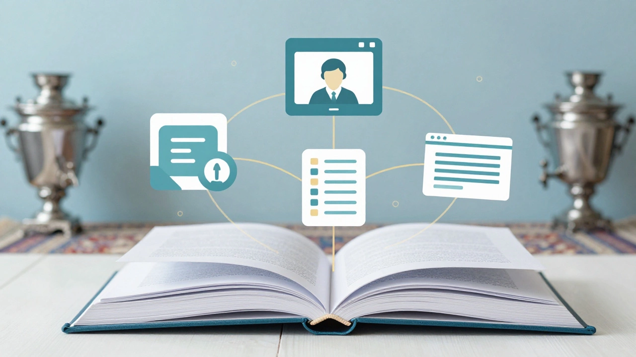 Книга превращается в цифровую экосистему: подписка, видеовстречи и чек-листы, соединённые золотыми нитями.